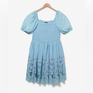 Disney princess Mulan puff sleeves smock blue dress size 3x Disney trip